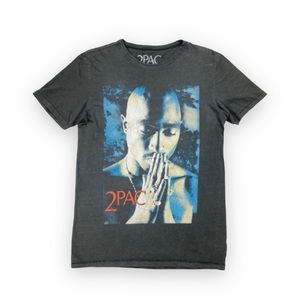 American Eagle Tupac Shakur 2PAC Grey Graphic Tee Shirt Mens XS Lightly Worn